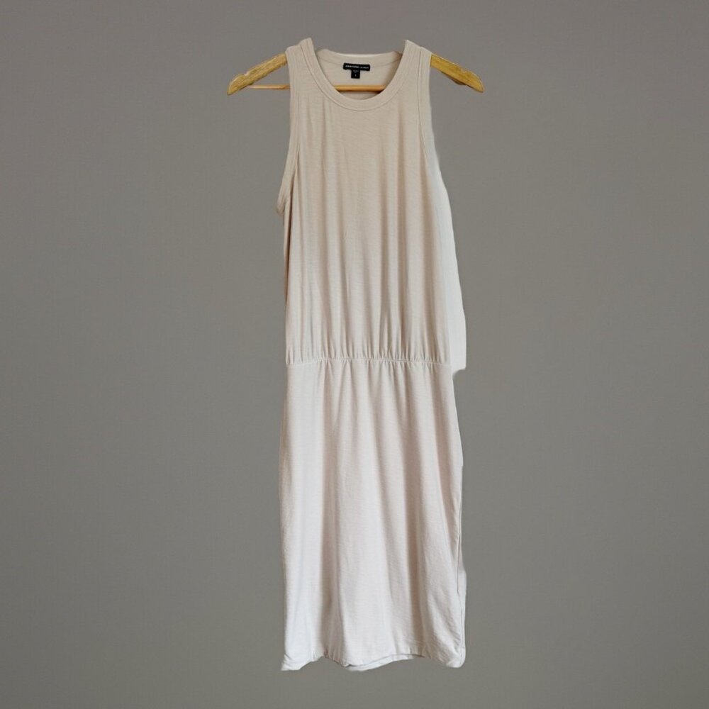 Standard James Perse Womens 3 Large Blouson T-Shirt Midi Dress Beige Minimalist